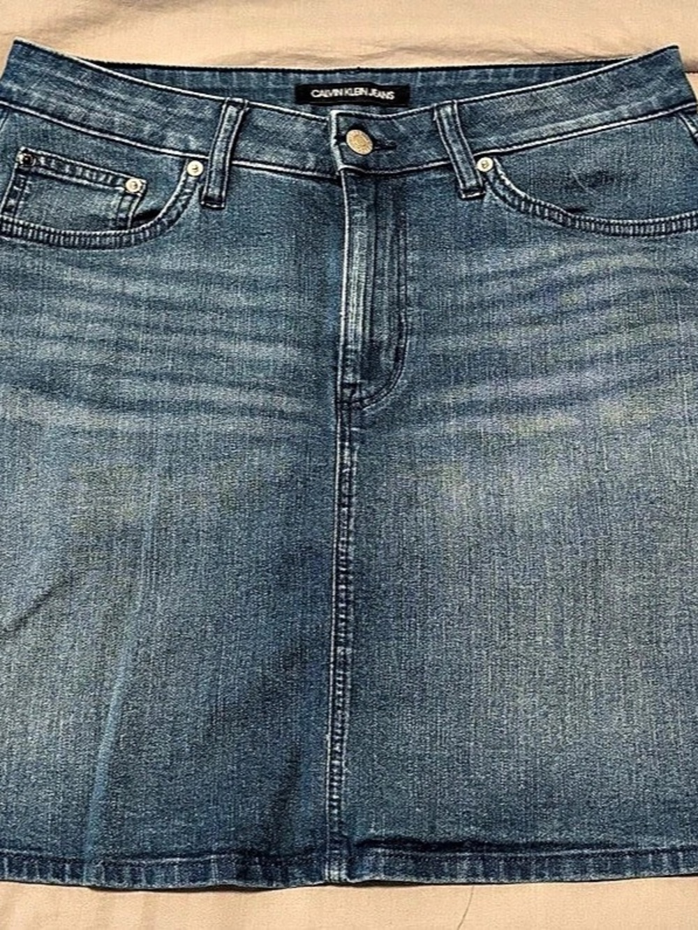 Calvin Klein Jeans Denim Mini Skirt Size 10 Blue